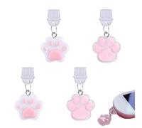 AOEVUIR Pack of 4 USB-C Dust Plug Pendants, Cat Paw Type C Dust Cover, Cute Protective Cap for Charging Port, Compatible with and Other Devices with Type-C Connector