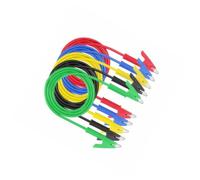 Aofan 15A Heavy Duty Alligator Clips Electrical Test Leads Set - 5 Colour Jumper Wires with PVC Silicone Cables, 100cm for Electrical Testing, Experiments, Circuit Connections
