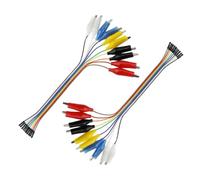 Aofan 20cm Silicone Breadboard Jumper Wires Female with Alligator Clips - Pure Copper Test Leads for Arduino, Raspberry Pi, LED Strips, Power Supply, Multimeters (20PCS, 5 Colors)