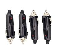 Aofan 4 pcs DC12V 24V Male Car Cigarette Lighter Socket Plug Connector with 5A Fuse Red LED Power Indicator DIY