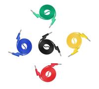 Aofan 5Pcs 4mm Silicone Test Leads with Double-ended Banana Plugs - 14AWG 1000V/15A Flexible Multimeter Cables for Electronics, DIY Projects (1M, 5 Colors)