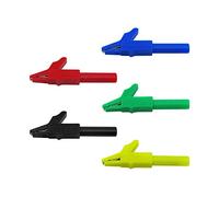 Aofan 5Pcs Insulative Full Protective Crocodile Clips 4mm 15A 300V Test Lead Alligator Clip for Multimetersand Clampmeters Test