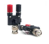 Aofan BNC Male to Dual 4mm Banana Jack Socket Adapter - 2 Pack, Nickel-Plated Connector for Electronics Testing