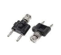 Aofan BNC Male to Dual 4mm Banana Male Plug Jack Adapter (2 Pack) - Audio Video CCTV Test Equipment Connector for Coaxial Cable & Amplifier Systems