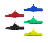 Aofan Insulative Full Protective Crocodile Clips 4mm 32A 1500V Test Lead Alligator Clip for Multimetersand Clampmeters Test (5 colors) 5Pcs