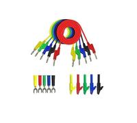 Aofan Multimeter Double-ended Stackable Banana Plug Test Leads Includes 5 pcs Insulated Full Protective Crocodile Clips, 5 pcs Test Fork Clip（15pcs/set）