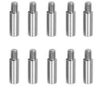 AOFCESQY 10Pcs Stainless Steel Threaded Pillar M6 M8 M10 Round Spacing Screw Standoff Spacer Single Head Column 10 pieces 8 * 50+12