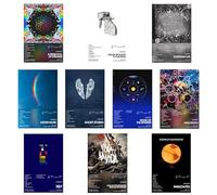 AOFCESQY Coldplay Poster Album Cover Limited Edition Posters (Set of 10) Unframed 8in x 12in(20x30cm) Canvas Poster Bedroom Decor Landscape Office Room Decor Gift