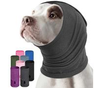 AOFITEE Dog Calming Hoodie, Soft Dog Ear Muffs Noise Protection for Anxiety Relief, Adjustable No Shake Ear Wraps for Dogs Noise Protection Head Wrap for Firework, Grooming, Thunderstorms, LightGrey L