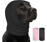 AOFITEE Dog Calming Hoodie, Soft Dog Ear Muffs Noise Protection for Anxiety Relief, Adjustable No Shake Ear Wraps for Dogs Noise Protection Head Wrap for Firework, Grooming, Thunderstorms, Grey M