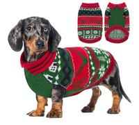 AOFITEE Dog Christmas Sweater, Dog Sweaters for Medium Dogs, Festive Knitted Pet Pullover, Cozy Pet Winter Sweatshirt for Medium Dogs Male Female, Warm Turtleneck Holiday Sweaters, Xmas Green M