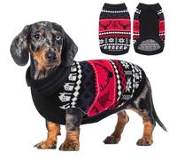 AOFITEE Dog Christmas Sweater, Dog Sweaters for Small Dogs, Festive Knitted Pet Pullover, Cozy Puppy Winter Sweatshirt for Small Dogs Girl Boy, Warm Turtleneck Holiday Sweaters, Red S