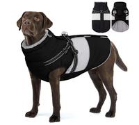 AOFITEE Dog Coat, Large Dog Jacket, Dogs Coat with Harness Built in, Reflective Waterproof Dogs Jackets Winter with Furry Collar, Warm Polar Fleece Pet Sweater Snowsuit for Doberman, Great Dane XXXL