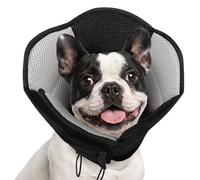 AOFITEE Dog Cones, Small Dog Cone Collar After Surgery, Soft Cone for Dogs to Stop Licking, Breathable Pet Elizabethan Collars Adjustable Pet Recovery Collar for Wound Healing, Black Small