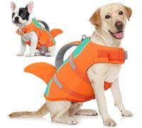 AOFITEE Dog Life Jacket, Dog Life Jacket with Shark Fin, Dog Lifebuoy, Adjustable Life Stick with Sturdy Rescue Handle