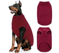 AOFITEE Fleece Dog Sweater, Large Sleeveless Dog Sweaters for Boy Girl, Warm Dogs Pullover Sweatshirt for Fall Winter, Thermal Oli Pet Sweaters Pajamas Indoor Outdoor, Red L