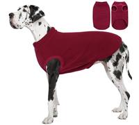 AOFITEE Fleece Dog Sweater, Warm Fleece Vest for Extra Large Dogs, Stretchy Dogs Pullover Sleeveless Pet Pajama Sweatshirt for Fall Winter, Thermal Pets Sweaters Indoor Outdoor, Red 3XL