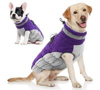 AOFITEE Large Dog Coat, Warm Dog Winter Jacket with Harness Built in, Reflective Dog Snow Coat Snowsuit for Winter, Windproof Dog Fleece Jacket Waterproof Dog Puffer Jacket for French Bulldog