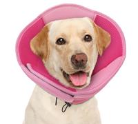AOFITEE Large Dog Cone- Adjustable Cone for Dogs After Surgery, Breathable Soft Cone Dog Collar to Prevent Licking Wounds, Pet Elizabethan Collar for Large Dogs, Pink L