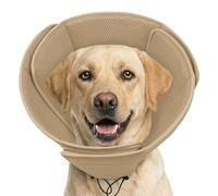 AOFITEE Soft Dog Cone, Adjustable Cones for Dogs After Surgery, Comfy Dog Cone Collar Alternative to Stop Licking, Elizabethan Recovery Collar for Large Dogs(Khaki,Large)