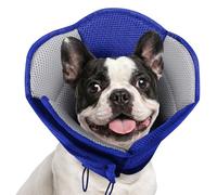 AOFITEE Soft Dog Cone Fabric Medium Dog Cone Collar After Surgery, Blue M | Adjustable Cone for Dogs to Stop Licking, Comfy Breathable Comfy Dog Cone Alternative Pet Recovery Collar Anti-Bite/Lick