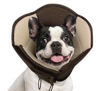 AOFITEE Soft Dog Cone Fabric Medium Dog Cone Collar After Surgery, Brown M | Adjustable Cone for Dogs to Stop Licking, Comfy Breathable Comfy Dog Cone Alternative Pet Recovery Collar Anti-Bite/Lick