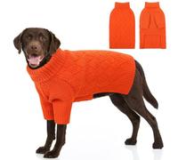 AOFITEE XL Dog Jumper, Turtleneck Dog Jumpers Large Size Dogs, Large Dogs Sweater for Female Male, Thick Warm Labrador Christmas Jumper Knitted Sweater Winter Fall Pet Sweatshirt (Orange XLarge)