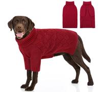 AOFITEE XXL Dog Jumper, Dog Jumpers for Large Dogs, Warm Greyhound Christmas Jumper Knitted Sweater, Turtleneck Large Dogs Jumpers Winter Sweaters for Golden Retriever, Labrador, Doberman (Red 2XL)
