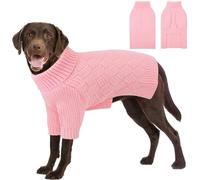 AOFITEE XXL Dog Jumper, Dog Jumpers for Large Dogs, Warm Greyhound Christmas Jumper Knitted Sweater, Turtleneck Large Dogs Jumpers Winter Sweaters for Golden Retriever, Labrador, Doberman (Pink 2XL)