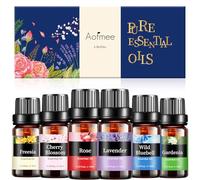 Aofmee Essential Oil, 6 x 10ml Essential Oils for Diffusers for Home, Lavender Essential Oils for Sleep, Floral Fragrance Oils for Soap & Candle Making Scents, Rose Aromatherapy Oil Gift Set for Women