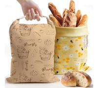 Aofmee Reusable Beeswax Bread Bags for Homemade Bread, 2 Pack Sourdough Bread Bags, XL Natural Cotton Beeswax Bag, Fresh Keeping Extra Large Bread Food Storage Bag for Gift Giving