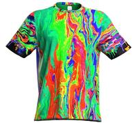 aofmoka Apparel UV Fluorescent Neon Light with Design Liquid Print Shirt, XL