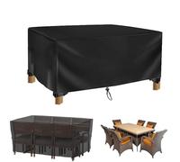 AOFOAE Rectangular Garden Furniture Covers Waterproof 200x70x60cm/Length x Width x Heigh Heavy Duty Rip Proof 420D Oxford,Extra Large Patio Cover,Cover for Furniture Sets Patio Table, Black