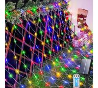 Aofonchy Solar Net Lights Outdoor, 3M*2M 192 LED Net Fairy Light with Remote, Weatherproof Fairy Mesh Lights, 8 Modes 9.8 * 6.6FT NetLights Solar for Christmas Garden Bushes Fence Party Decor