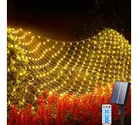 Aofonchy Solar Net Lights Outdoor, 3M*2M 192 LED Net Fairy Lights with Remote, Weatherproof Fairy Mesh Lights, 8 Modes 9.8 * 6.6FT NetLight Solar for Christmas Garden Bushes Fence Party Decor