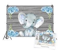 AOFOTO 10 x 6.5 ft Cute Baby Elephant Backdrop Baby Shower Party Decoration Photography Background Sweet Watercolour Flower Cartoon Animal Photo Studio Props Newborn Infant Girl Kid Boy Birthday Banner
