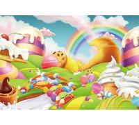 AOFOTO 10x7ft Fantasy Candy Land Landscape Background Cartoon Ice Cream Dessert Lollipop Photography Backdrop Rainbow Birthday Party Decoration Banner Photo Studio Props Kid Baby Girl Vinyl Wallpaper