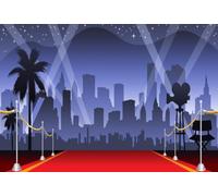 AOFOTO 10x7ft Red Carpet Backdrop Movie Night Stage Lighting Photography Background Celebrity Event Party Premiere Banner Photo Studio Props Kid Adult Artistic Portrait Activity Decoration Wallpaper