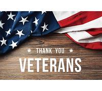 AOFOTO 5x3ft Thank You Veterans with American Flag on Brown Wood Background Veterans Day Backdrop Memorial Day Holidays Boy Man Soldier Portrait Photoshoot Background Studio Props Vinyl Poster
