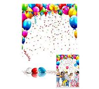 AOFOTO 6x8ft Happy Birthday Background Colorful Balloons and Confetti Photography Backdrop Kid Adult Baby Boy Girl Artistic Portrait Photo Studio Props Video Drape Party Decoration Wallpaper Banner