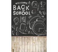 AOFOTO 6x8ft Welcome Back to School Backdrop Chalkboard Blackboard Drawing Photography Background Classroom Chalk Writing Photo Studio Props Student Boy Girl Kid Children Portrait Vinyl Wallpaper