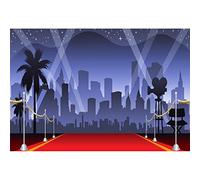 AOFOTO 7x5ft Red Carpet Backdrop Movie Night Stage Lighting Photography Background Celebrity Event Party Premiere Banner Photo Studio Props Kid Adult Artistic Portrait Activity Decoration Wallpaper