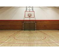 AOFOTO 7x5ft Retro Indoor Ball Game Gymnasium Backdrop Basketball Gym Photography Background Goal Line Wooden Floor School Sport Hall Fitness Stadium Photo Studio Props Boy Girl Portrait Wallpaper
