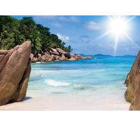 AOFOTO 7x5ft Seaside Scenery Backdrop Spring Sunshine Coast Rocky Seashore Island Landscape Background for Photography Sea Beach Kids Holiday Travel Vacation Trip Photo Portrait Shooting Vinyl