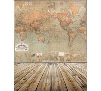 AOFOTO 8x10ft Vintage World Map Photography Nostalgic Backdrops Artistic Backdground Retro Wooden Floors Adult Boy Man Younger Kid Toddler Girl Portrait Photo Shoot Studio Props Vinyl