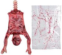 AOFOX Halloween Bloody Half Body,Latex Dead Body Corpse Fake Scary Severed Broken Body for Haunted House Décor Halloween Prop Decorations