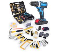 AOFUXTI - Electric Screwdriver Bit Set, Cordless Home Tool Box, Small Hand Drill Tool Set, Portable Electric Drill Bit Set