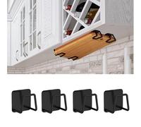 Aogigigio Under Cabinet Cutting Board Holder - 4 Pcs Cutting Board Holder Rack Storage Stainless Steel Under Shelf Counter Chopping Board(Black)