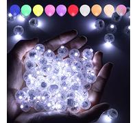 Aogist 100 Pcs White Balloon Light with Loop for Hanging, Easter Egg Mini Ball Lights LED Drinks Lights Mini Round Tiny Light for Paper Lanterns Vases Birthday Party Event Wedding Decoration