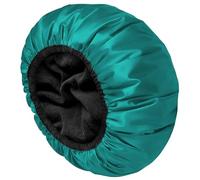 AOGOE Shower Cap, Extra Large Triple Layer Waterproof Bath Cap with Dry Hair Function for Women, Microfiber Terry Cloth Silky Satin, Reusable Long Hair Bath Cap, Kitchen Oil Proof Cap Keeping Hair Dry